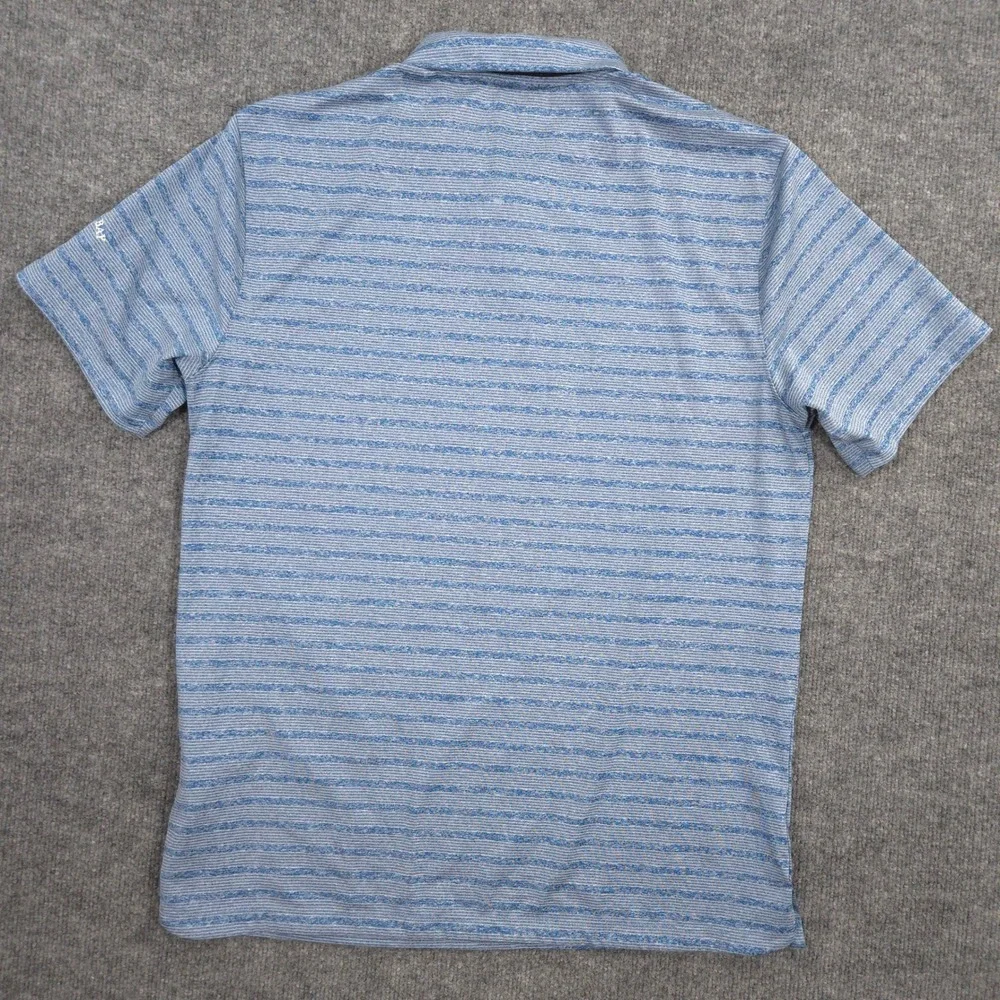 Nike Spanish Bay Dry Vapor Polo Shirt Mens M Blue White Striped Performance Golf